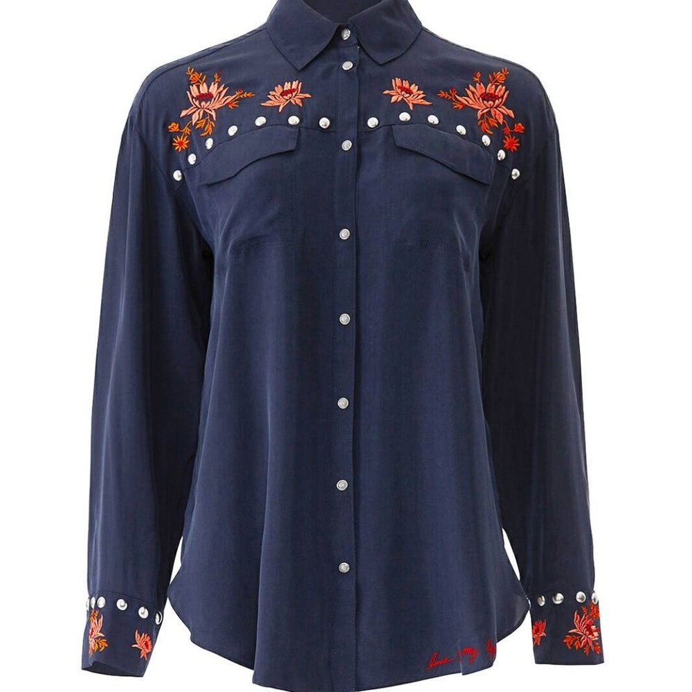 Cinq A Sept Womens Long Sleeve Lexi Button Down To